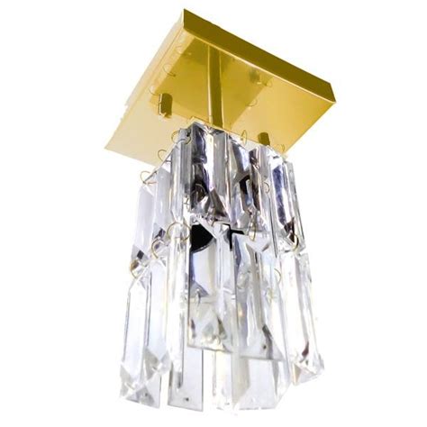 Lustre Pendente Plafon Cristal Crilick Pl Dourado Madeiramadeira