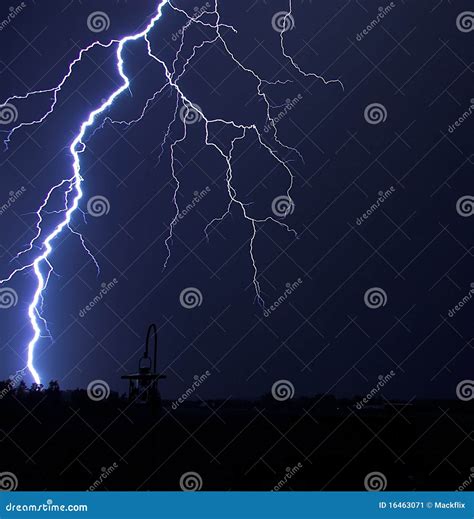 Lightning Strike At Night Stock Image Image Of Cloud 16463071