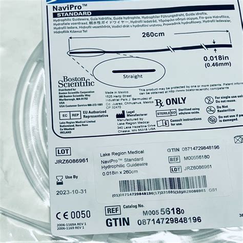 New Boston Sceintific 5618 Navipro Standard Hydrophilic Guidewire