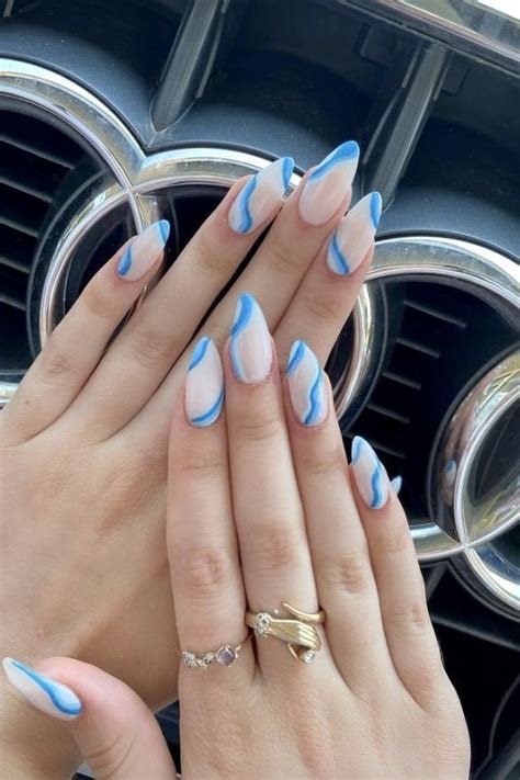 Try The Blueberry Milk Nails Trend With Light Blue French