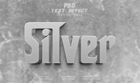 Silver 3d Text Effect Psd File Graphic By Imamul0 · Creative Fabrica