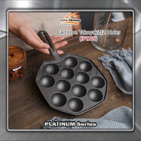 Jual HomeMaster Cast Iron Besi Cor Cetakan Takoyaki Pan Panci 12 Lubang