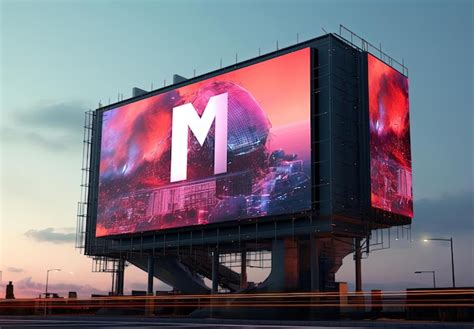 Premium Photo Futuristic Billboard In The Style Of Multilayered Textures