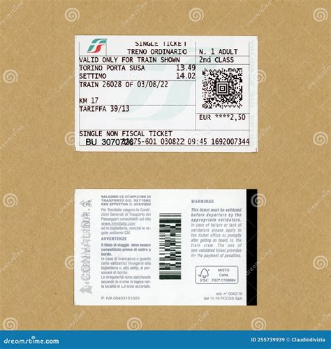 Trenitalia train tickets editorial stock image. Image of business