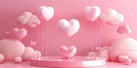 Pink Background With Heart Balloon And Cute View Wallpaper Love Pink