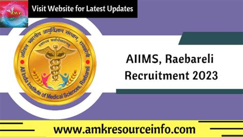 Aiims Raebareli Senior Residents Recruitment 2023 Notification