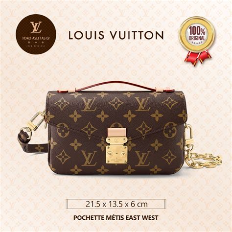 Jual 100 original Louis Vuitton pochette métis east west Wanita