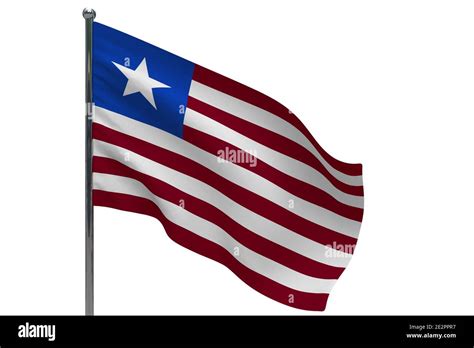 Liberia Flag On Pole Metal Flagpole National Flag Of Liberia D