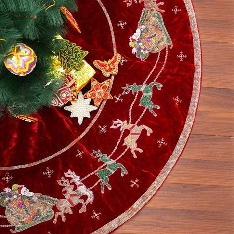 72 Inch Christmas Tree Skirt Red Extra Large Christmas Tree Skirt Red