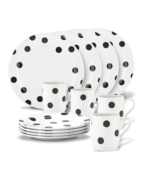 kate spade new york 12-Piece Deco Dot Dinnerware Set | Neiman Marcus