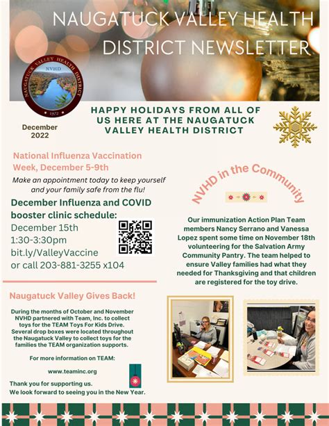 December 2022 Newsletter Naugatuck Valley Health District