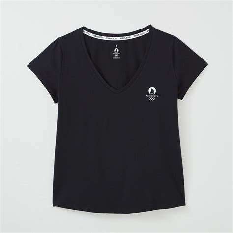 T Shirt Mascotte Noir Femme Taille XS Mascotte Jeux Olympiques PARIS