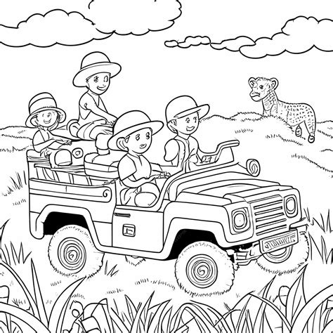 Safari Jeep Coloring Page At Vankysonblog Blog