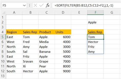 Excel Filter Function Within Sort Stack Overflow