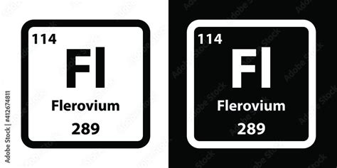 Fl Flerovium Chemical Element Icon The Chemical Element Of The