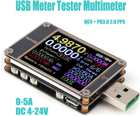 USB Meter Testeur USB Multimètre Tension Testeur DC 4 24 V 5A