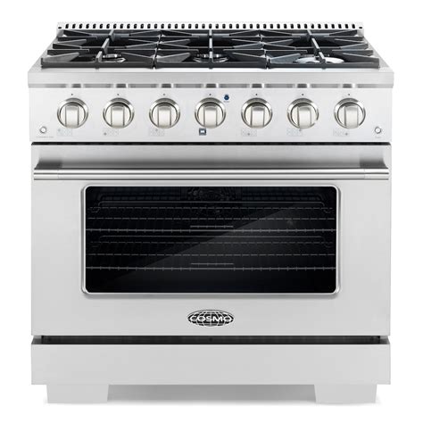 Cosmo 36 In 45 Cu Ft Gas Range With 6 Italian Burners In Stainless Steel The Home Depot Canada