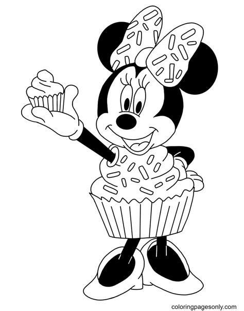 Mouse In A Cupcake Suit Coloring Pages Minnie Mouse Coloring Pages