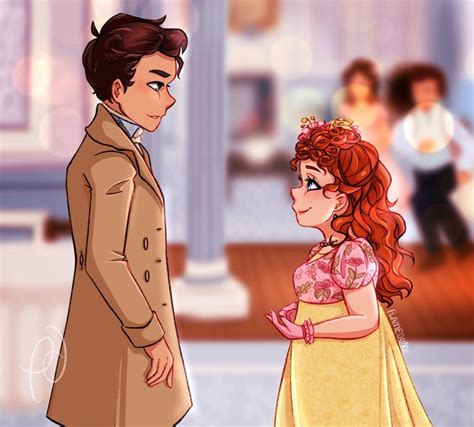 Penelope Featherington And Colin Bridgerton💙💛 Polin Fan Art Penelope Book Characters