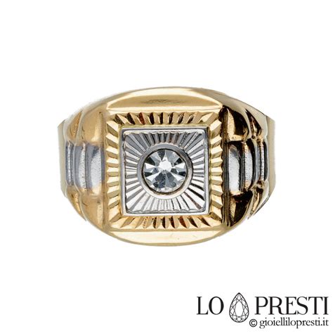 Anello Uomo Chevalier Scudo Sigillo In Oro Bianco E Giallo Kt