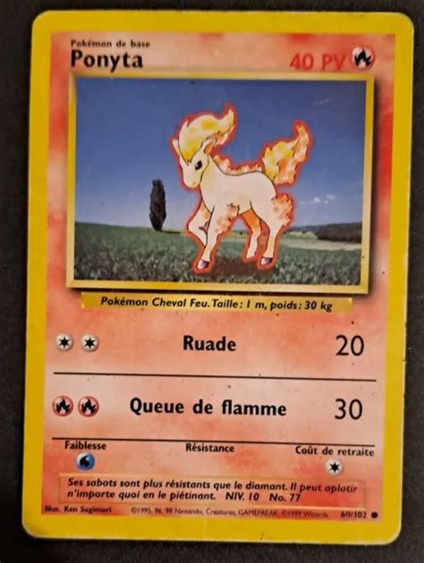 CARTE POKÉMON PONYTA 60 102 Set de Base Wizard Edition 2 FR EUR 1 00