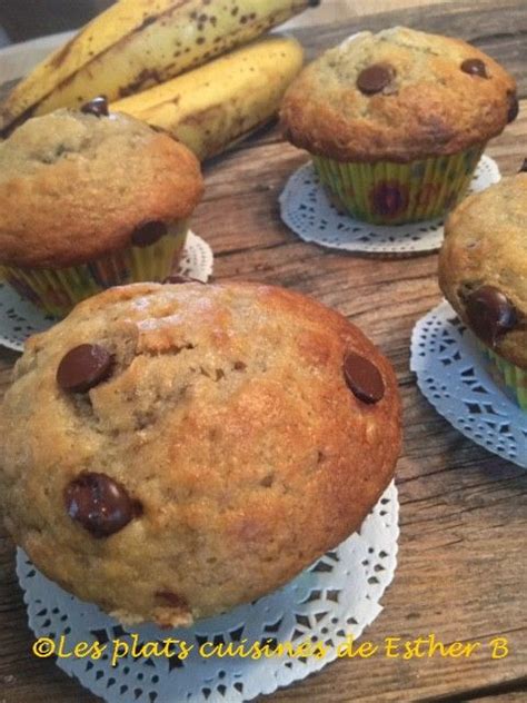 Les Plats Cuisin S De Esther B Muffins Aux Bananes Et Aux P Pites De