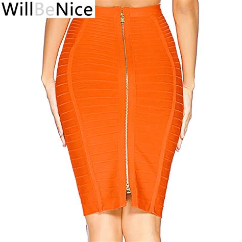 Willbenice Sexy Bandage Wholesale Orange Blue Black Bandage Skirt Women