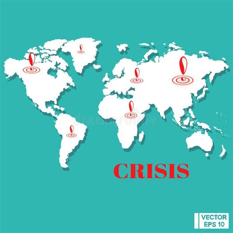 Crisis on the world map stock vector. Illustration of abstract - 177863160