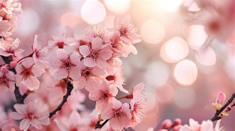 Premium Photo | Pink sakura blossom background