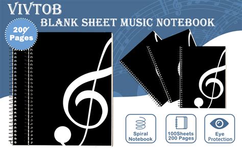 Music Notebook 2 Pack 100 Sheets200 Pages Blank Sheet