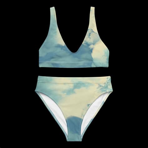 Recycled Clouds High Waisted Bikini Etsy