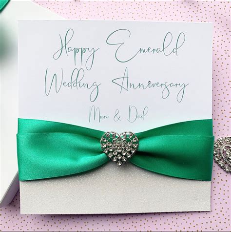 Emerald Th Anniversary Card Personalised Handmade Years Etsy