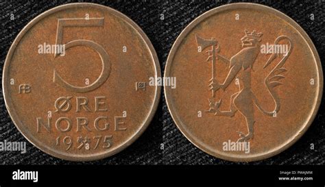 5 Ore Coin Norway 1975 Stock Photo Alamy