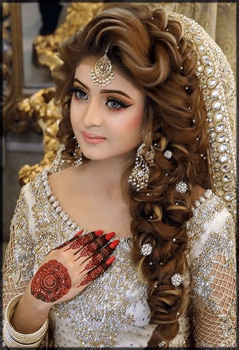 Bridal Kashees Mehndi Day Hairstyles 2017 In Pakistan Sari Info Pakistani Bridal Makeup