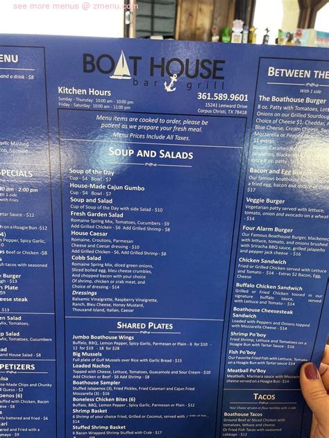 Online Menu Of Boathouse Bar And Grill Restaurant Corpus Christi