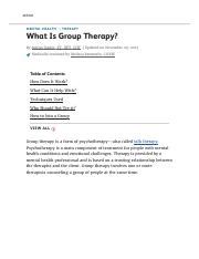 Understanding Group Therapy Techniques Benefits Process Course Hero