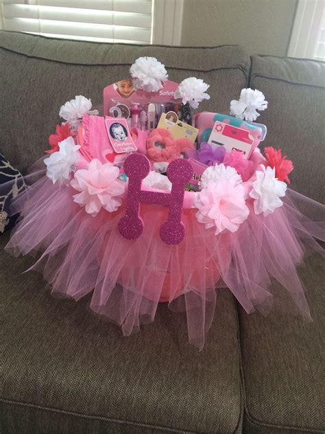 Tutu Baby Shower Basket DIY From Laundry Basket Personalized Baby