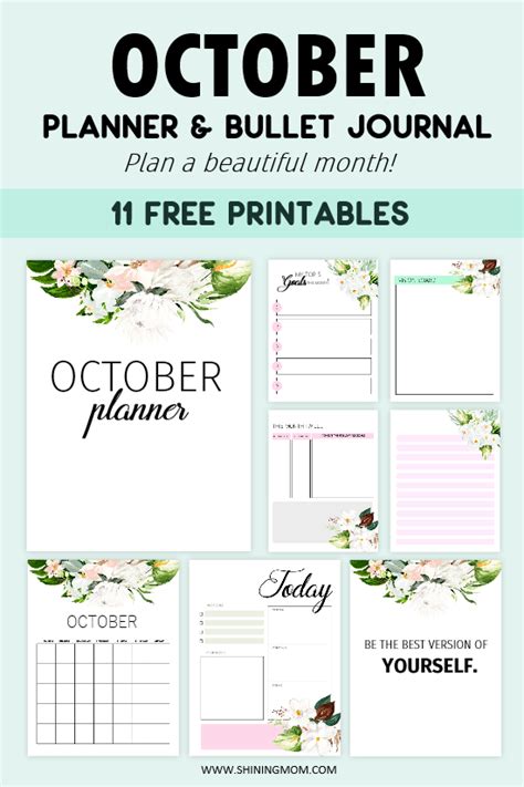 printable planner  organize  october
