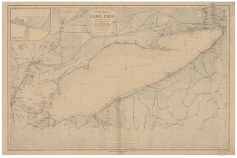 Lake Erie 1898 Old Map Nautical Chart Reprint Great Lakes 4 Old Maps