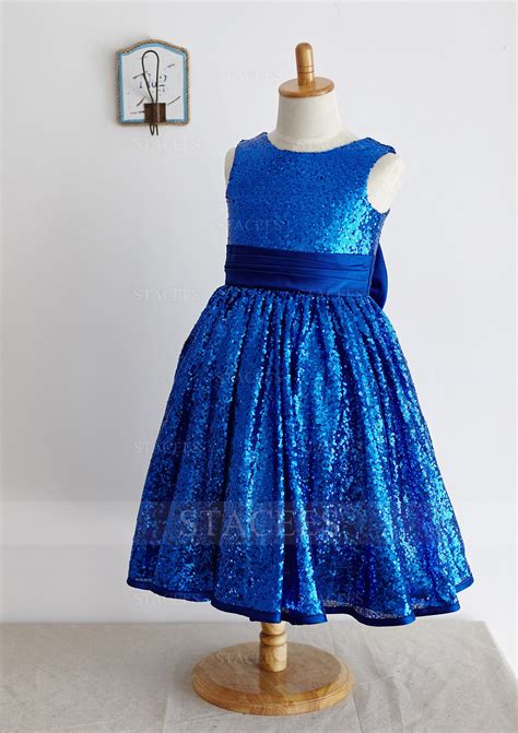 Satin Sequined Flower Girl Dress A Lineprincess Ankle Length Scoop