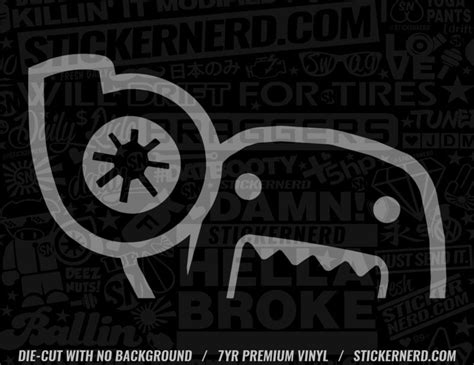 Peeking Turbo Sticker Funny Turbocharger Decal Turbocharged Decals