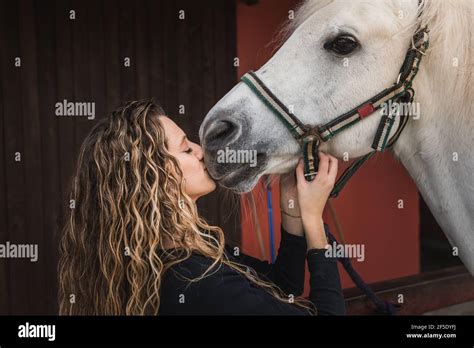 Embrasser Un Cheval Banque D Image Et Photos Alamy