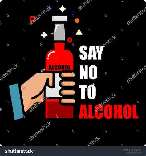 Say No Alcohol Poster Banner Vector Stock Vector Royalty Free