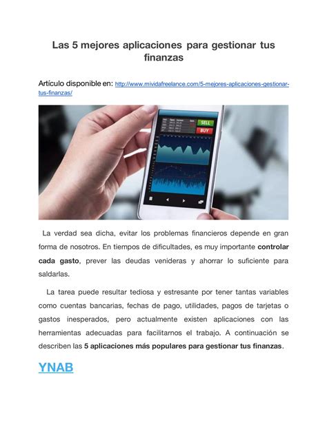 Las 5 Mejores Aplicaciones Para Gestionar Tus Finanzas PDF Descarga