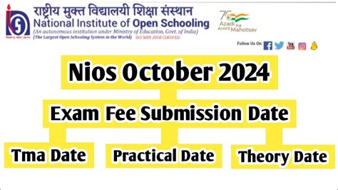 Nios October Exam 2024 Details Video Task Is Helping NIOS Nios