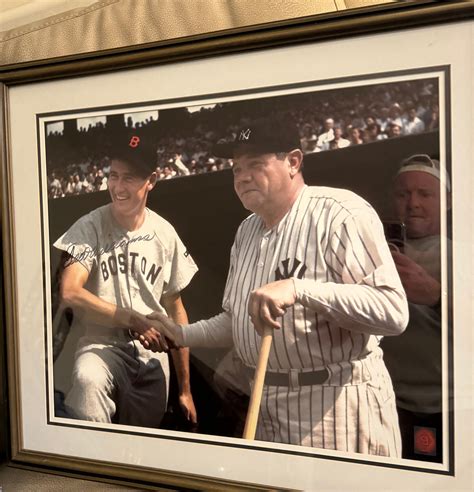 Ted Williams Autographed With Babe Ruth Framed Photo COA Etsy