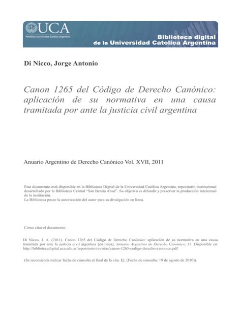 Canon 1265 Del Codigo De Derecho Canonico