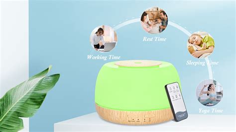 Unique Round Wood Air Freshener Defuser Led Colourful Humidifier