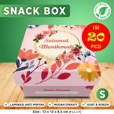 Jual Dus Snack Snack Box Kotak Snack Kue Bolu SMT S 20 Pcs