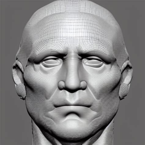 KREA AI Cristobal Colon Head 3 D Model Zbrush Wireframe